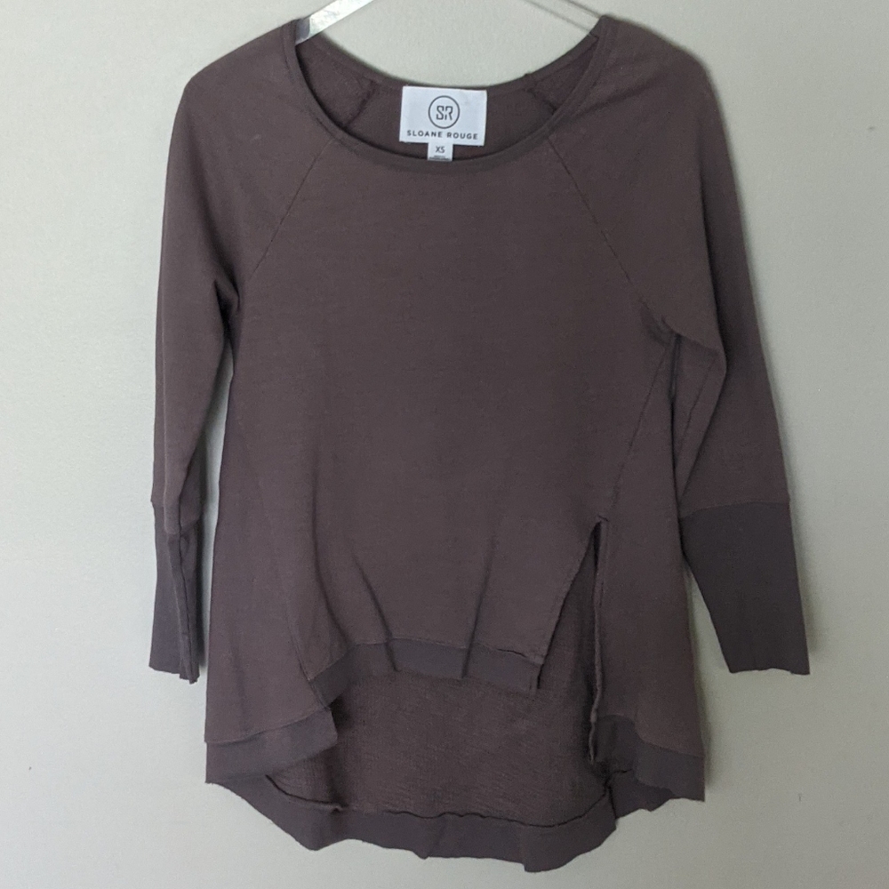 Sloane Rouge Long Sleeve Asymmetrical Top